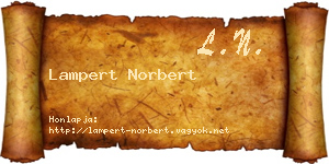 Lampert Norbert névjegykártya
